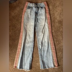 BDG Light Blue Jeans with Red and Pink Accents